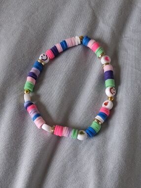 New! Heishi Beaded Bracelet, Spring Vibes